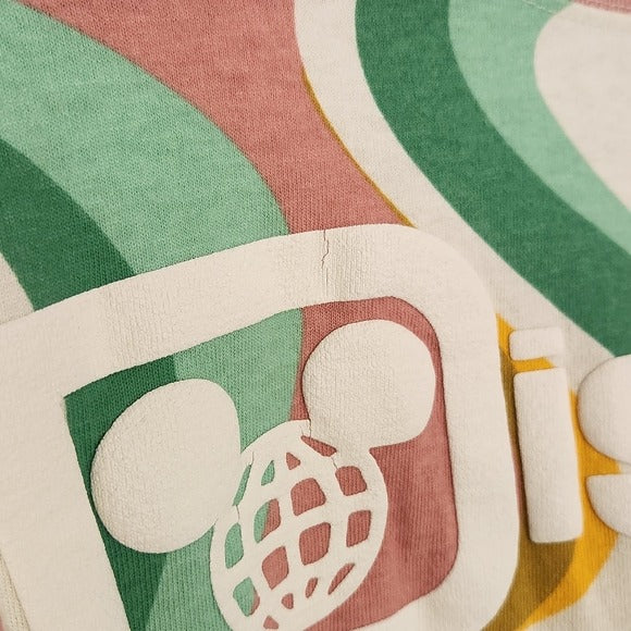 Disney Green and Pink Print Walt Disney World  Oversized Jersey Tee Size XL