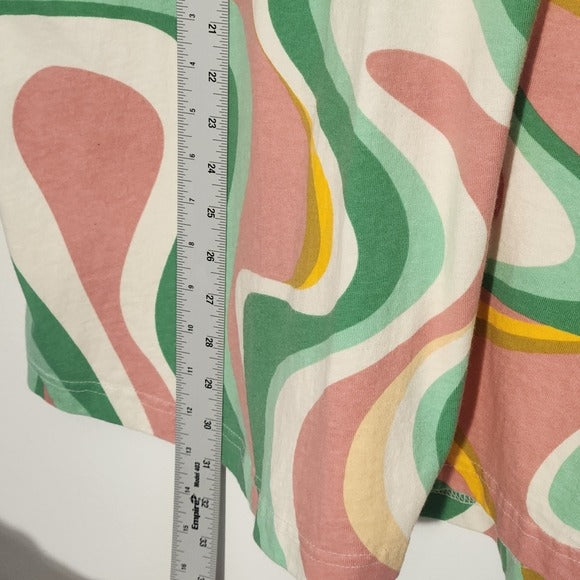 Disney Green and Pink Print Walt Disney World  Oversized Jersey Tee Size XL