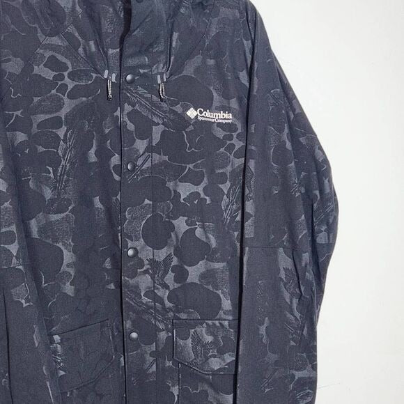 Columbia Men's Black Limited Edition Sam Larson Waterfowl Print Parka Size XL New
