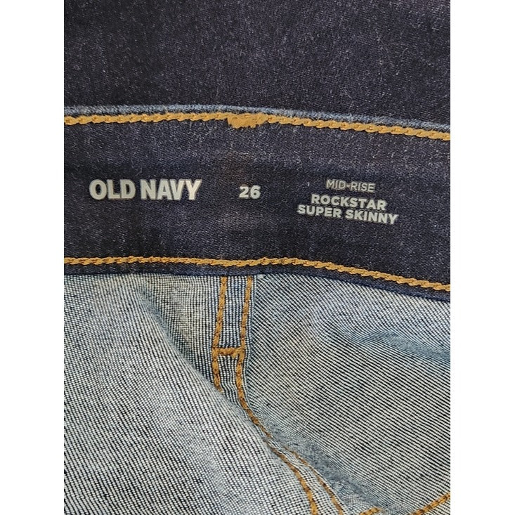 Old Navy Dark Wash Rockstar Super Skinny Jeans Size 26 NWT