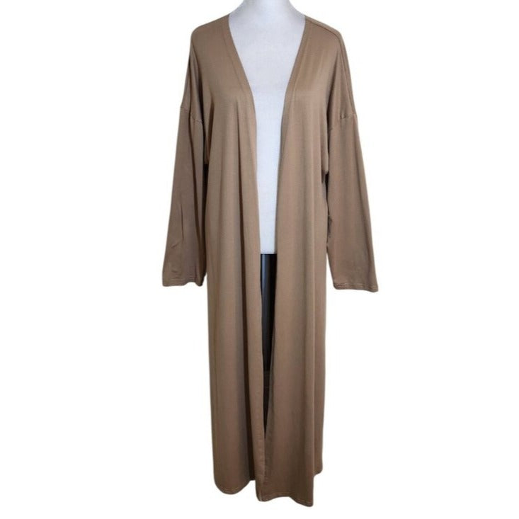 Izuria Womens Brown Duster Open Front Long Cardigan Size Medium