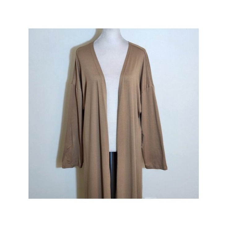 Izuria Womens Brown Duster Open Front Long Cardigan Size Medium