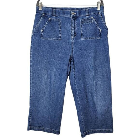 Erika Vintage Cropped Wide Leg Capri Jeans Size 12