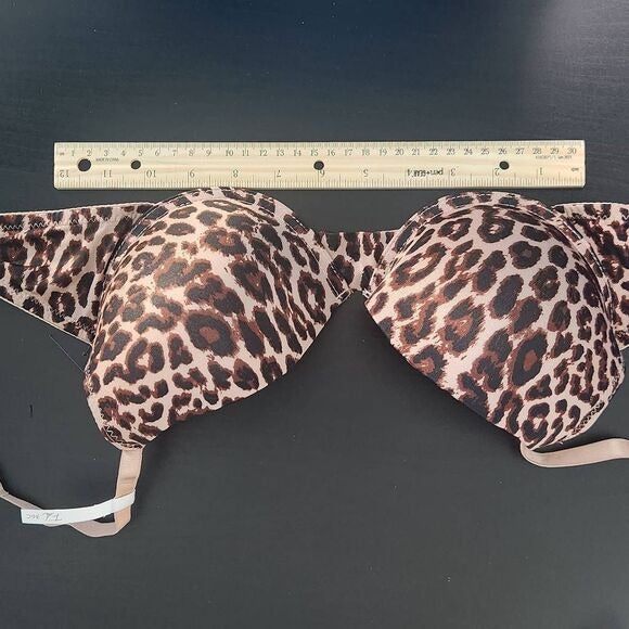 Frederick's of Hollywood Leopard Print Push-Up Bra Size 36C NWT