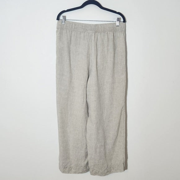 Joie Natural Beige Linen Wide Leg Pants Size Large