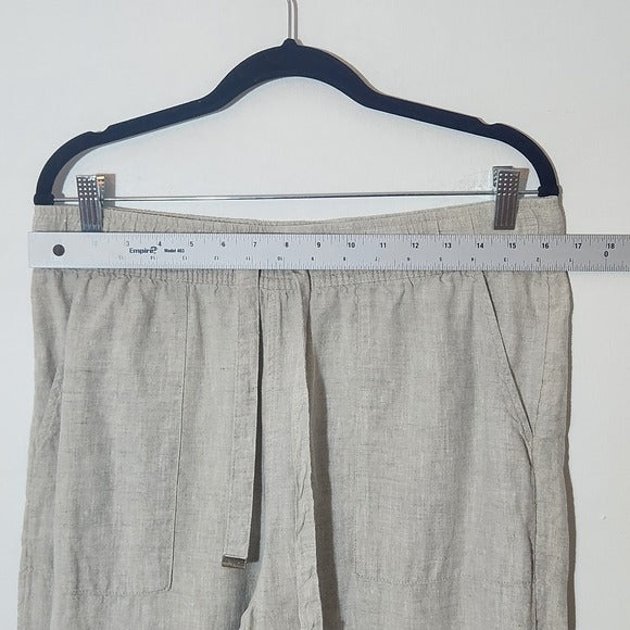 Joie Natural Beige Linen Wide Leg Pants Size Large
