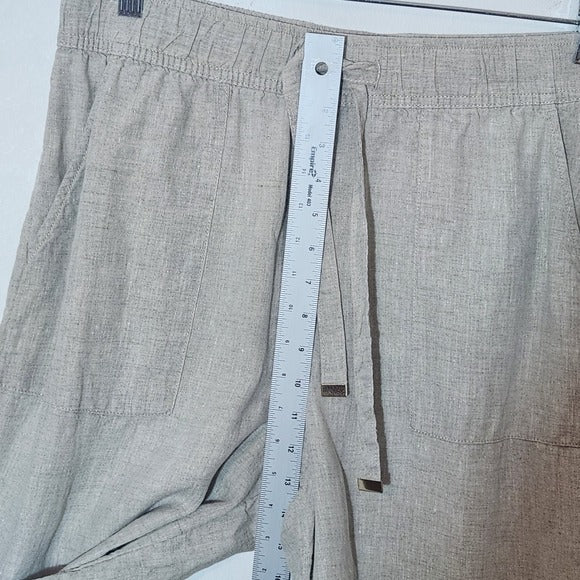 Joie Natural Beige Linen Wide Leg Pants Size Large