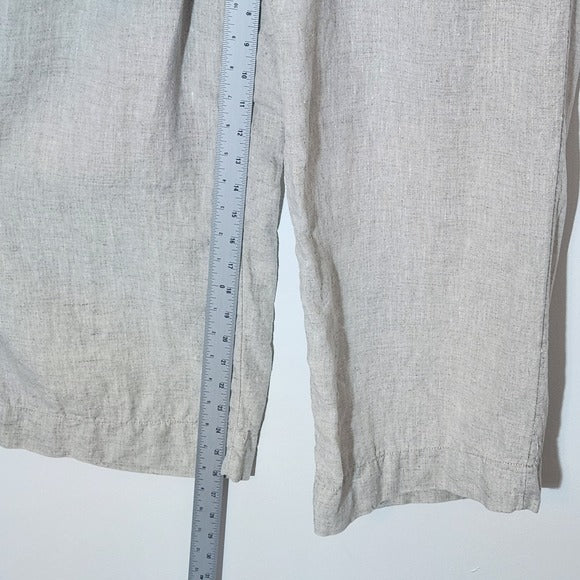 Joie Natural Beige Linen Wide Leg Pants Size Large