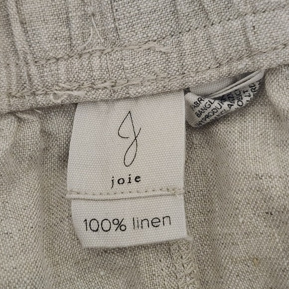 Joie Natural Beige Linen Wide Leg Pants Size Large