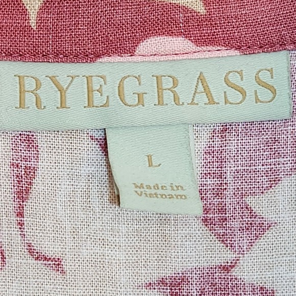 Ryegrass Rose Pink Floral Cropped Blouse Size Large
