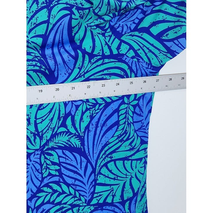 Swimsuits For All Purple and Green Tropical Leaf Print Swim Top Size 26/28