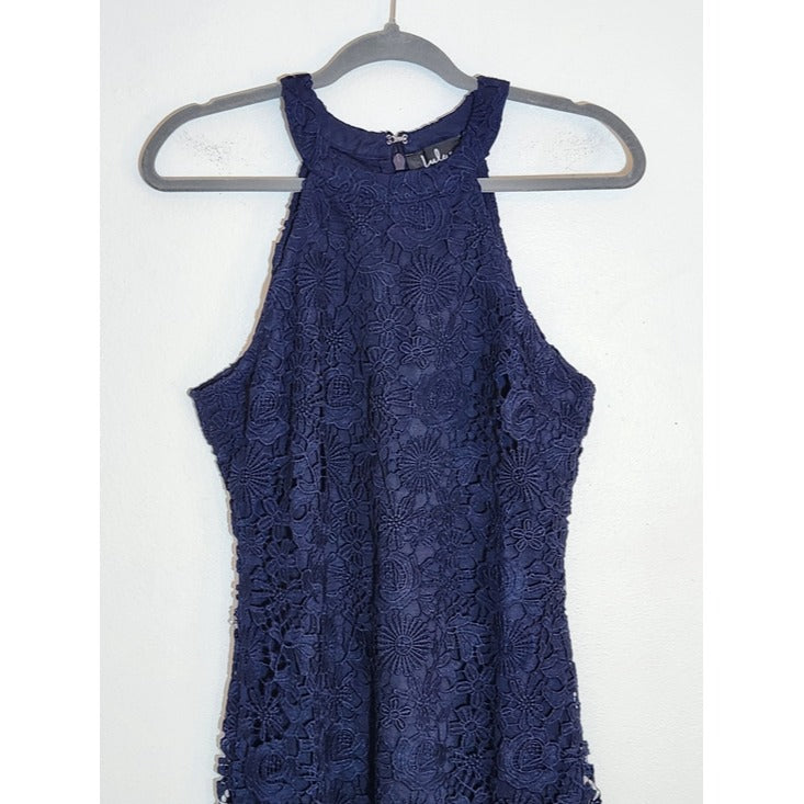 Lulus Navy Floral Lace Mini Cocktail Dress Size XL NWT Wedding Guest Dress