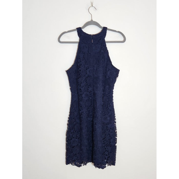 Lulus Navy Floral Lace Mini Cocktail Dress Size XL NWT Wedding Guest Dress