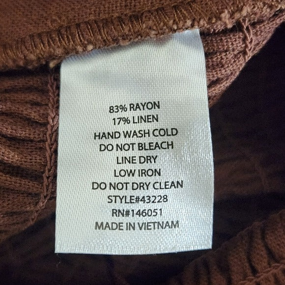 Monteau Brown Strapless Wide Leg Jumpsuit with Belt Size Small