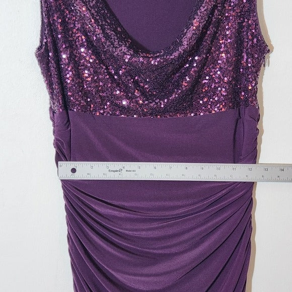 Lauren Ralph Lauren Sleeveless Purple Formal Dress with Sequin Top Size 12