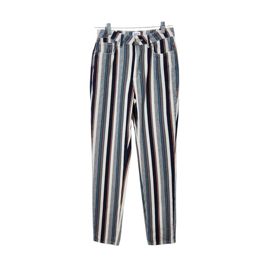 BDG Navy Striped High-Rise Mom Jeans Size 25 Tapered Striped Jeans