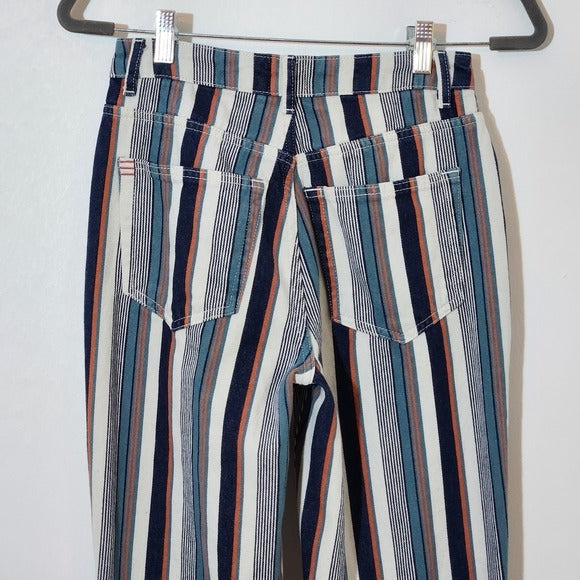 BDG Navy Striped High-Rise Mom Jeans Size 25 Tapered Striped Jeans