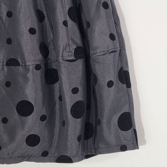Vila Black Polka Dot Mini Skirt Size Medium Black Velvet Polka Dot Flirty Skirt