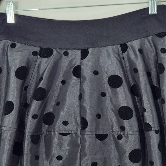 Vila Black Polka Dot Mini Skirt Size Medium Black Velvet Polka Dot Flirty Skirt