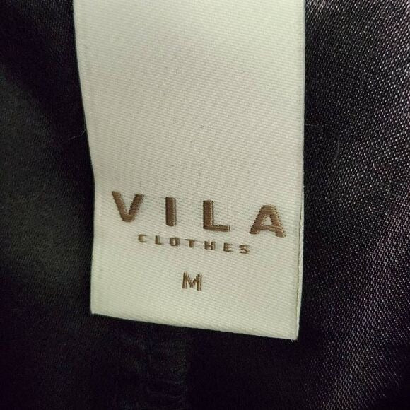 Vila Black Polka Dot Mini Skirt Size Medium Black Velvet Polka Dot Flirty Skirt