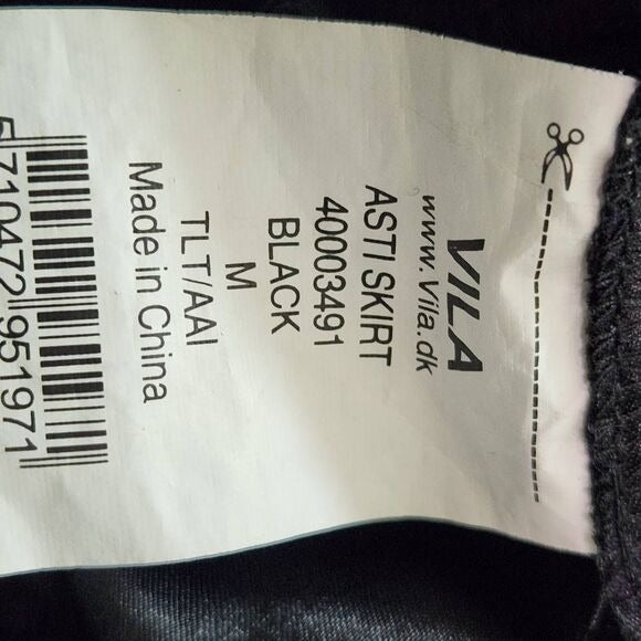 Vila Black Polka Dot Mini Skirt Size Medium Black Velvet Polka Dot Flirty Skirt