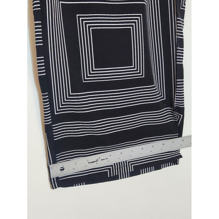 Messini Black and White Geometric Wide Leg Pull On Pants Size 3X NWT