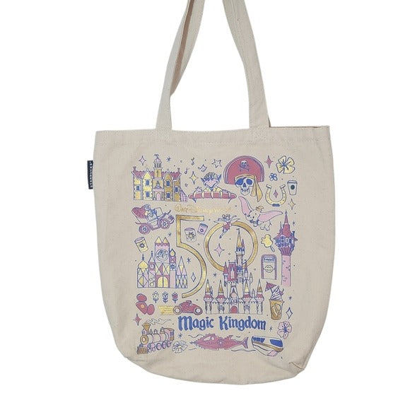 Walt Disney 50 Anniversary Magic Kingdom Starbucks Been There Series Canvas Bag