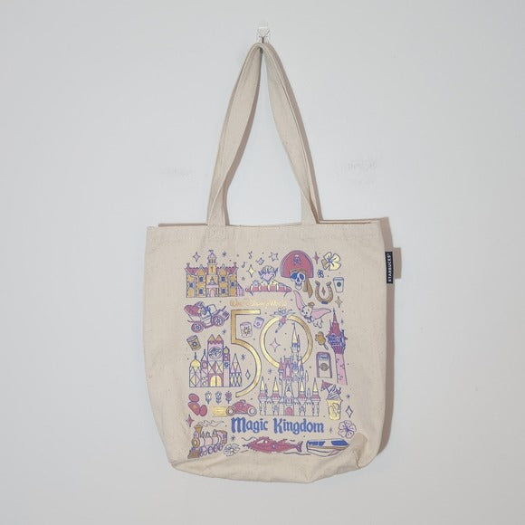 Walt Disney 50 Anniversary Magic Kingdom Starbucks Been There Series Canvas Bag