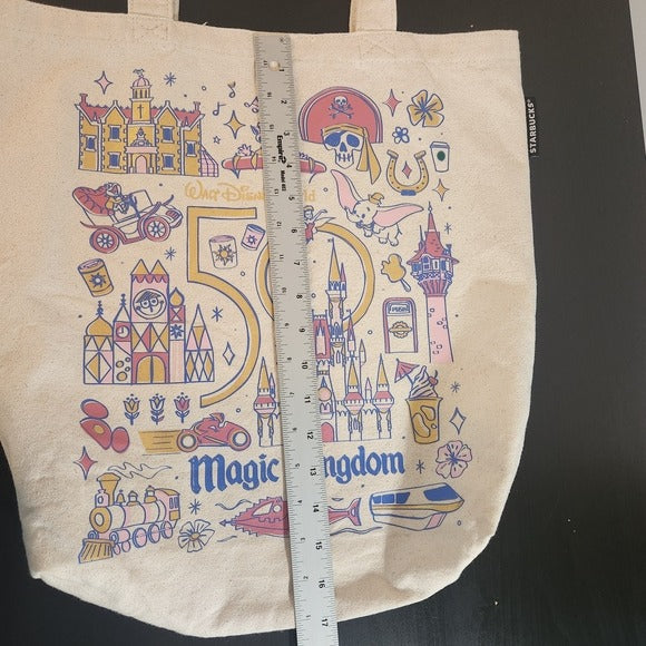 Walt Disney 50 Anniversary Magic Kingdom Starbucks Been There Series Canvas Bag