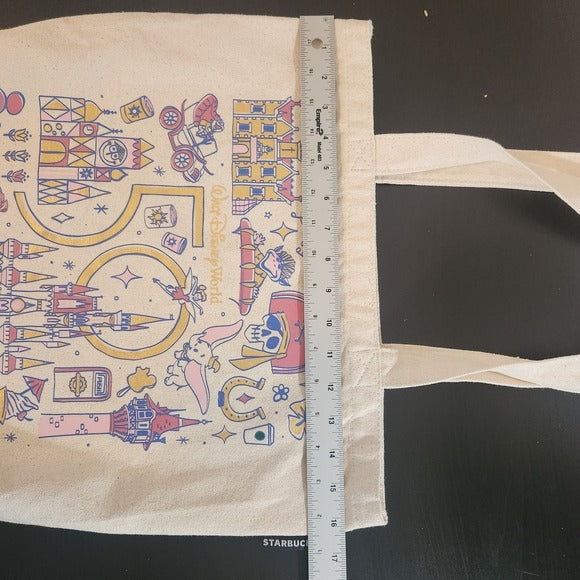 Walt Disney 50 Anniversary Magic Kingdom Starbucks Been There Series Canvas Bag