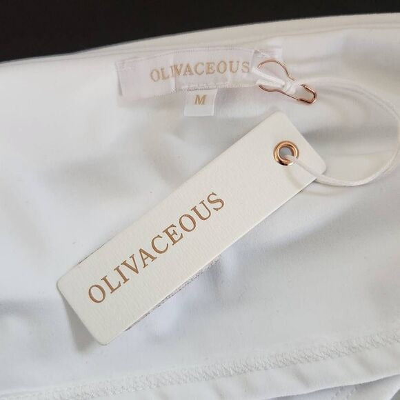 Olivaceous White Cropped Tank Top Size Medium White Crop Top New