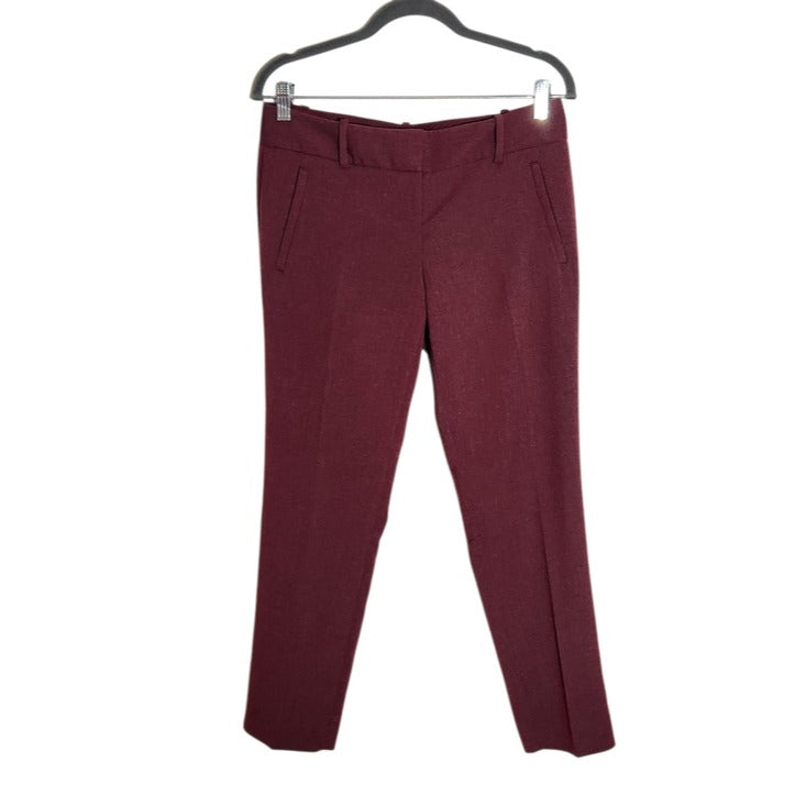 The Limited Burgundy Ankle Pants with Zippered Pockets Size 4