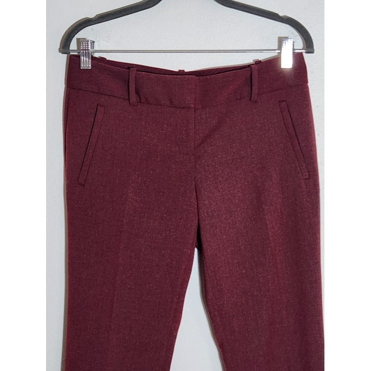 The Limited Burgundy Ankle Pants with Zippered Pockets Size 4
