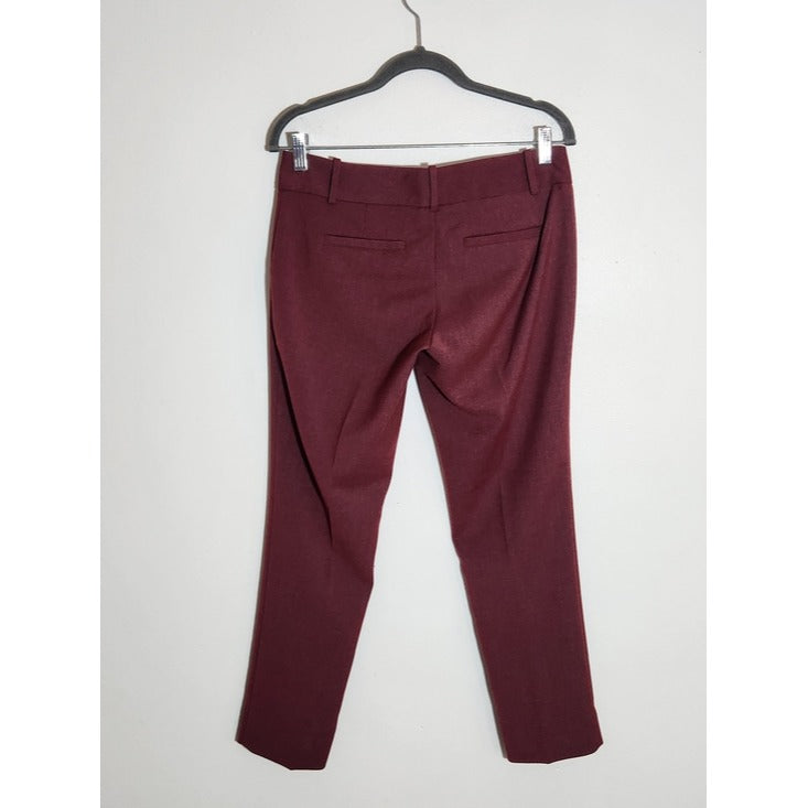 The Limited Burgundy Ankle Pants with Zippered Pockets Size 4