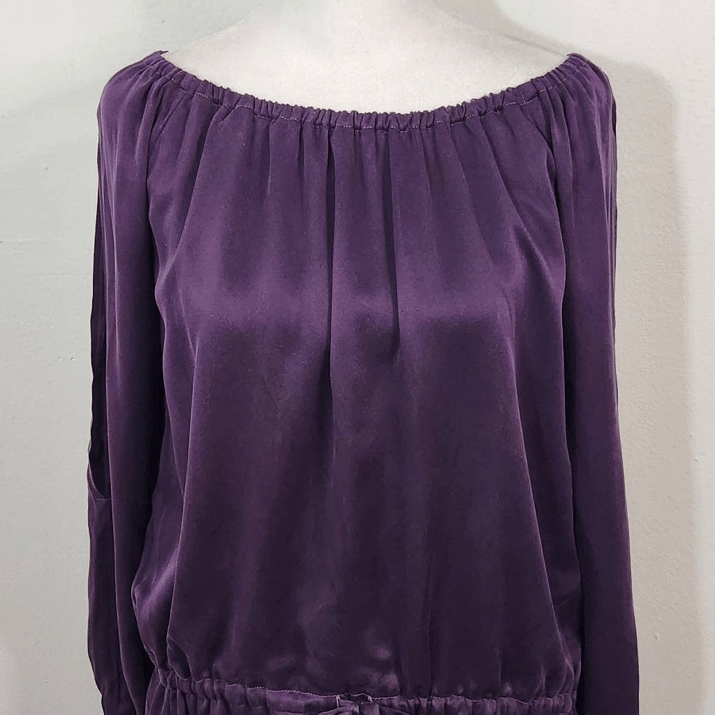 Chaser Purple Mini Dress with Drawstring Waist NWT Size Medium