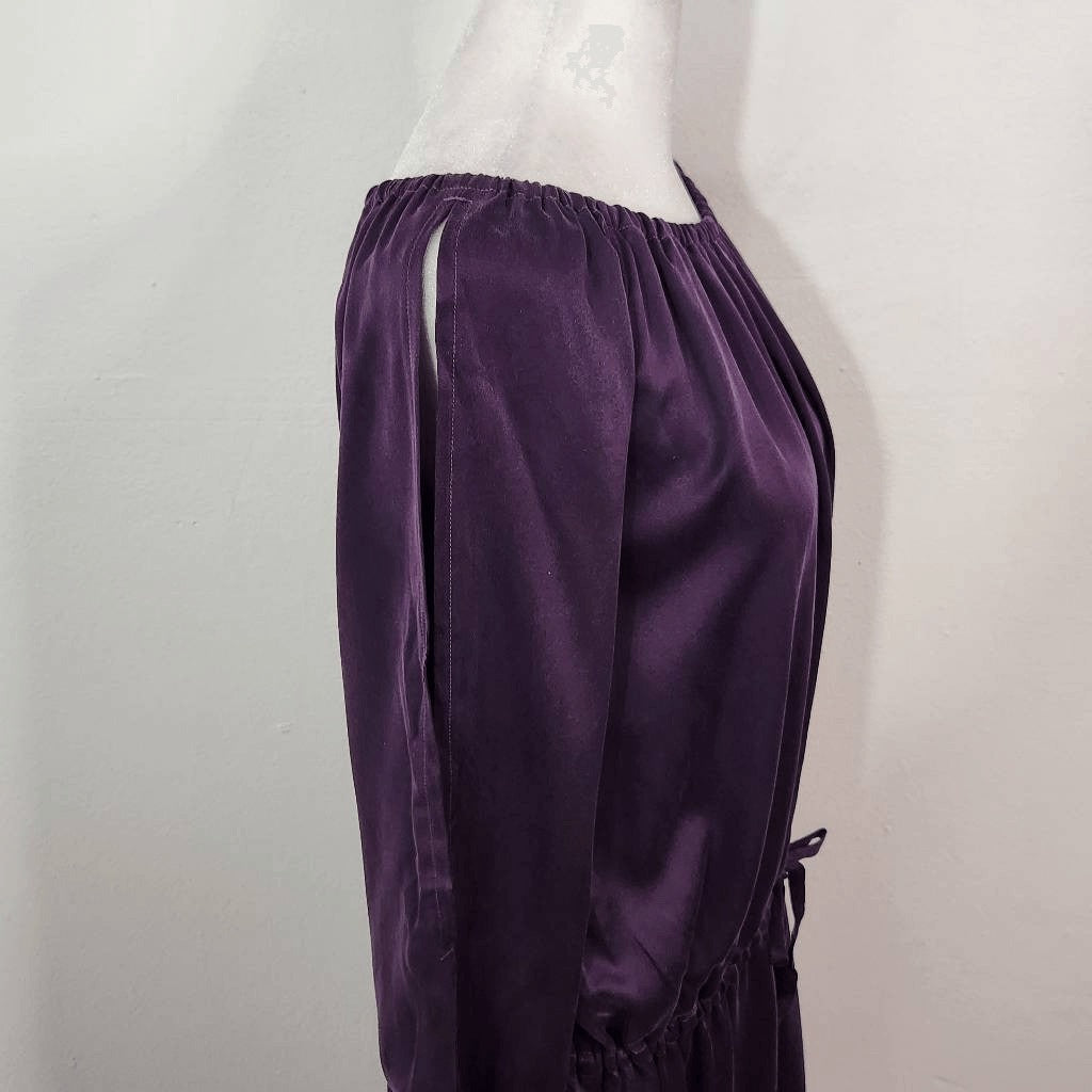 Chaser Purple Mini Dress with Drawstring Waist NWT Size Medium