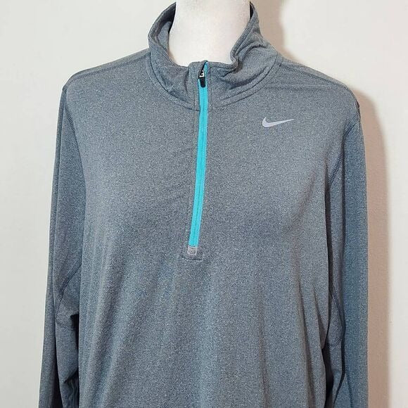 Nike Gray Quarter-Zip Pullover Size Small Nike Women's Gray Running Pullover