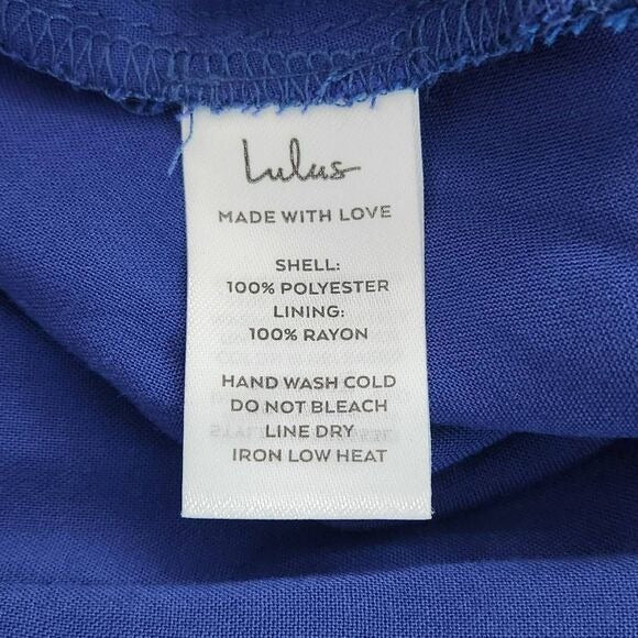 Lulus Navy Blue Satin Pleated Tulip Maxi Dress NWOT Size XL Wedding Guest Dress