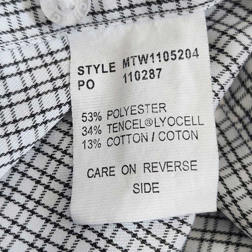 Cinch White and Black Check Button-Down Shirt Size XXL Long Sleeve Dress Shirt