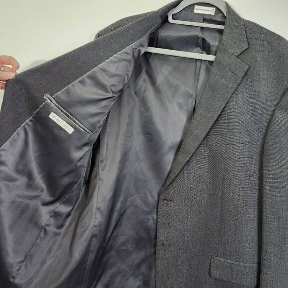 Geoffrey Beene Gray Sport Coat Size 46R Gray Wedding Guest Blazer