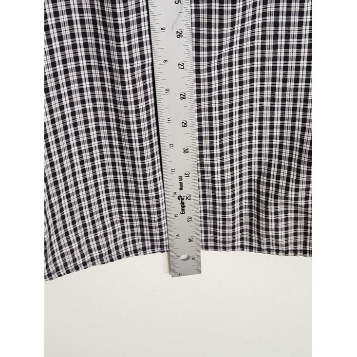 HB Harbor Bay Black and White Plaid Button Down Shirt Size 4XLT