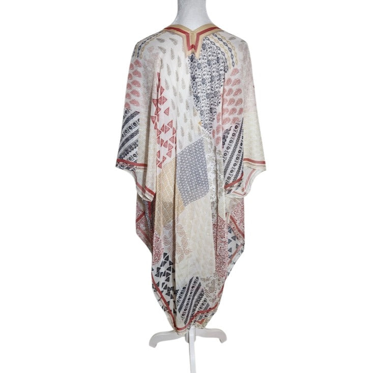 Francesca's Sheer Patchwork Boho Kimono One Size