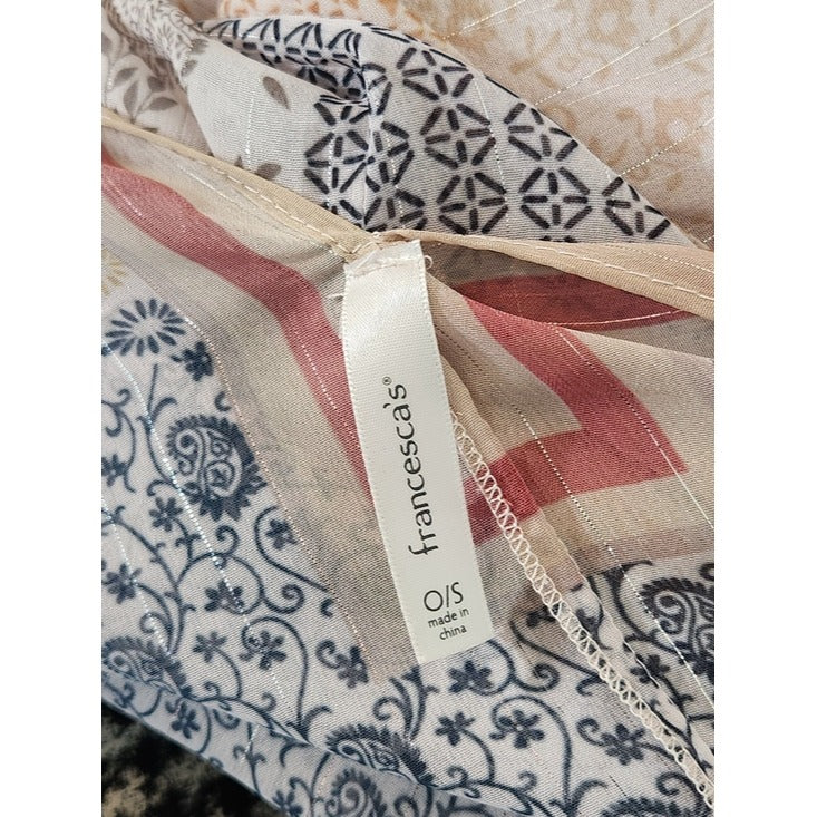 Francesca's Sheer Patchwork Boho Kimono One Size