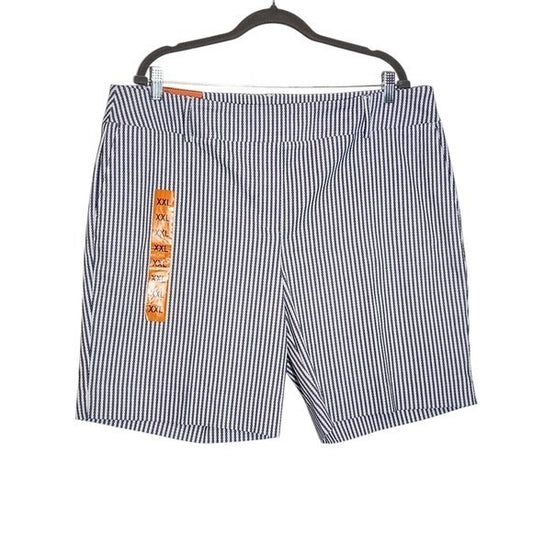 Hilary Radley Navy and White Striped Bermuda Shorts NWT Size XXL Pull-on Shorts
