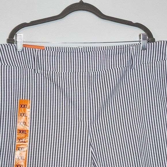 Hilary Radley Navy and White Striped Bermuda Shorts NWT Size XXL Pull-on Shorts