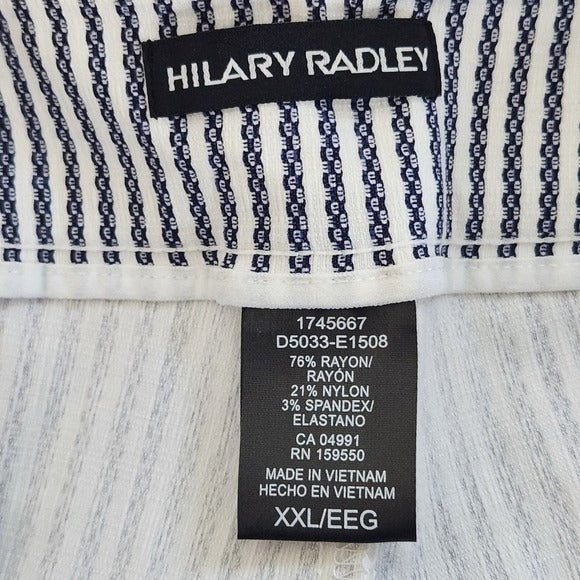 Hilary Radley Navy and White Striped Bermuda Shorts NWT Size XXL Pull-on Shorts