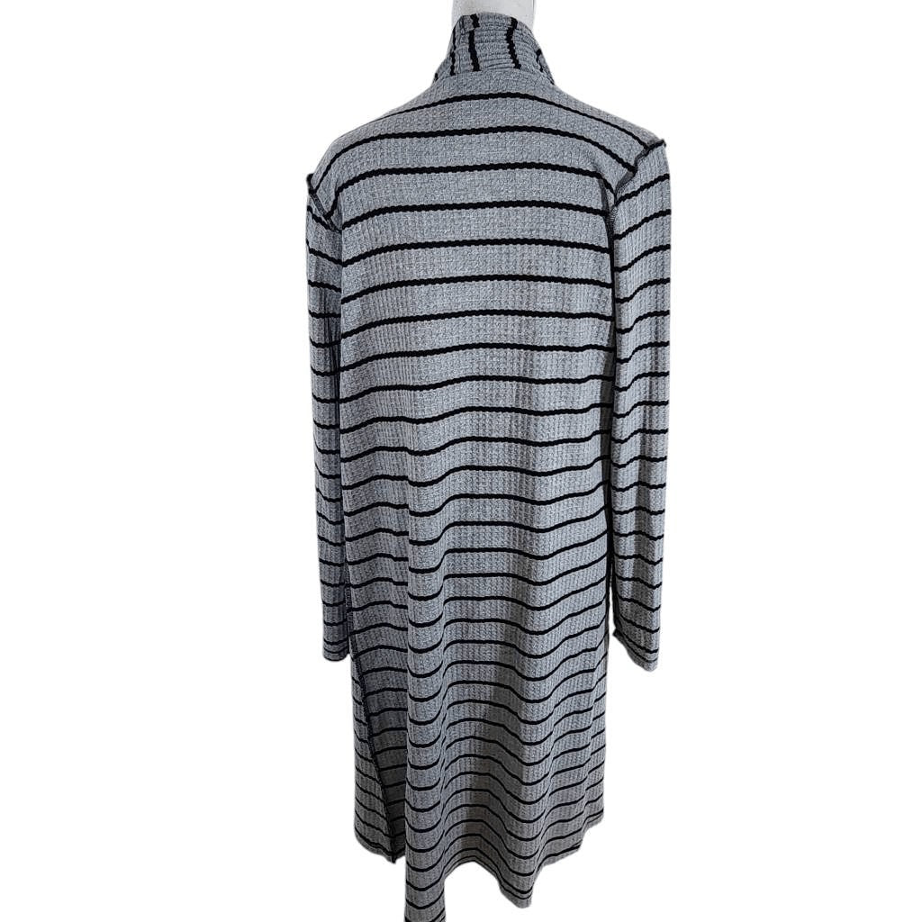 Daytrip Gray and Black Stripe Cardigan Size Medium Long Gray Cardigan
