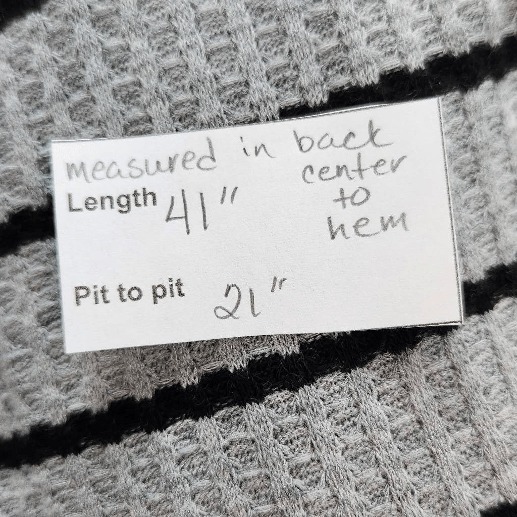 Daytrip Gray and Black Stripe Cardigan Size Medium Long Gray Cardigan