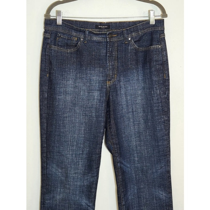 Nine West Womens Dark Wash Straight Leg Jeans Size 10