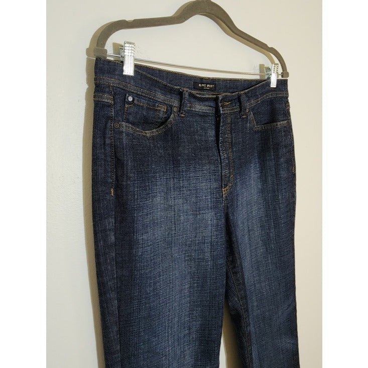 Nine West Womens Dark Wash Straight Leg Jeans Size 10